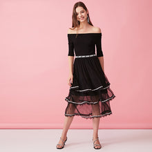Load image into Gallery viewer, Letter Print Lace Party Dress
