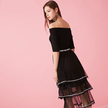 Load image into Gallery viewer, Letter Print Lace Party Dress
