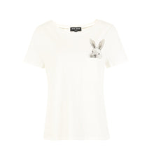 Load image into Gallery viewer, Rabbit pattern front pocket O-ring short sleeves T shirt
