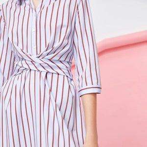 Layered Design Striped Dress